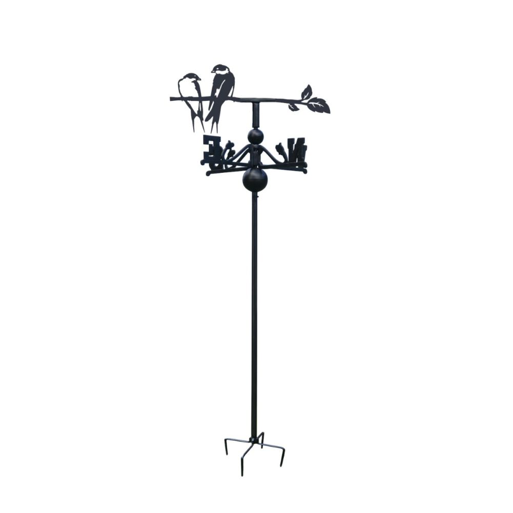 Freestanding Swallow Weathervane on White Background
