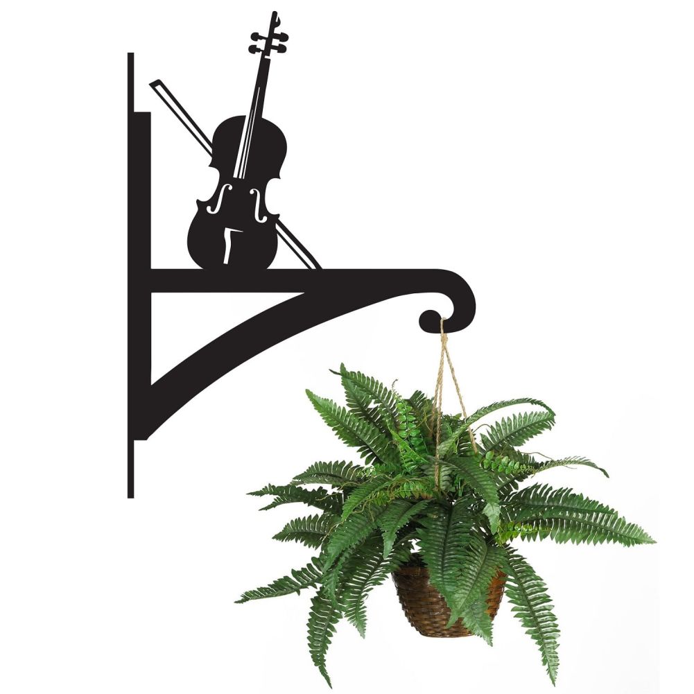 Violin Iron Hanging Basket Bracket with basket