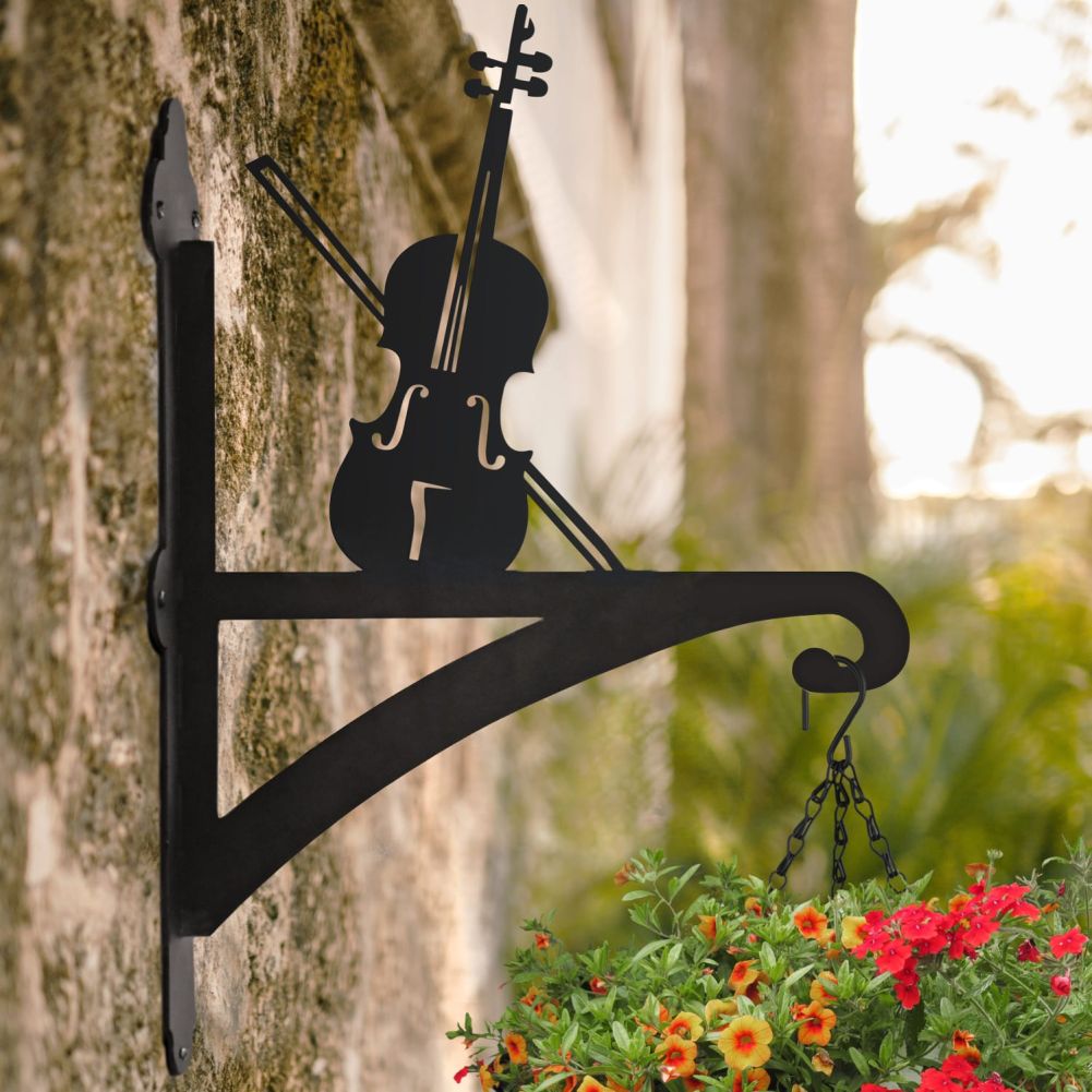 Violin Iron Hanging Basket Bracket