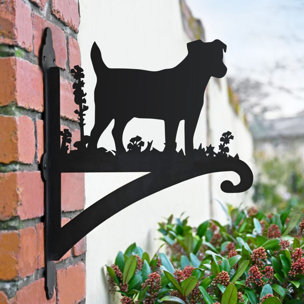 Jack Russell Iron Hanging Basket Bracket