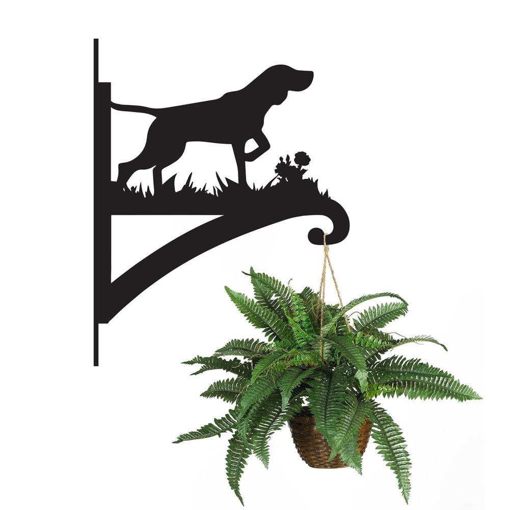 German Shorthaired Pointer Hanging Basket Bracket Finished Holding a Hanging Basket