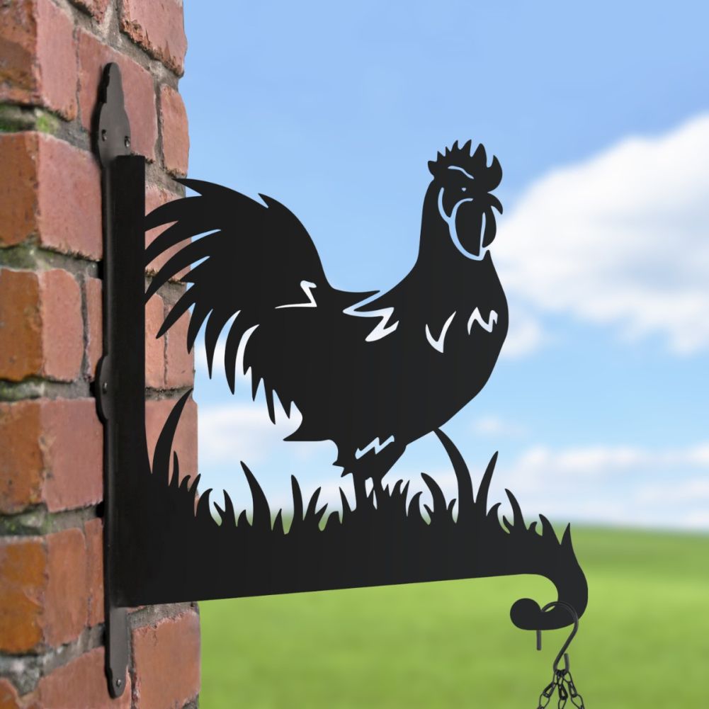 Hanging Basket Bracket with Cockerel Motif