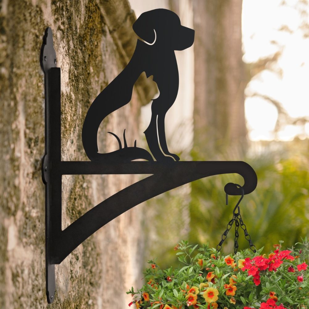 Dog & Cat Silhouette Design on Wall Mounted Bracket 