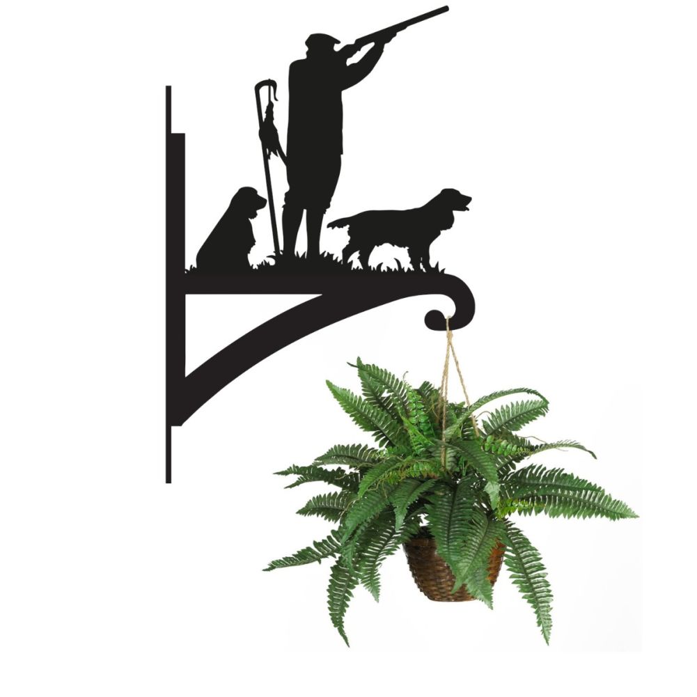 Game Season 'Springer Spaniel' Iron Hanging Basket Bracket Mounted