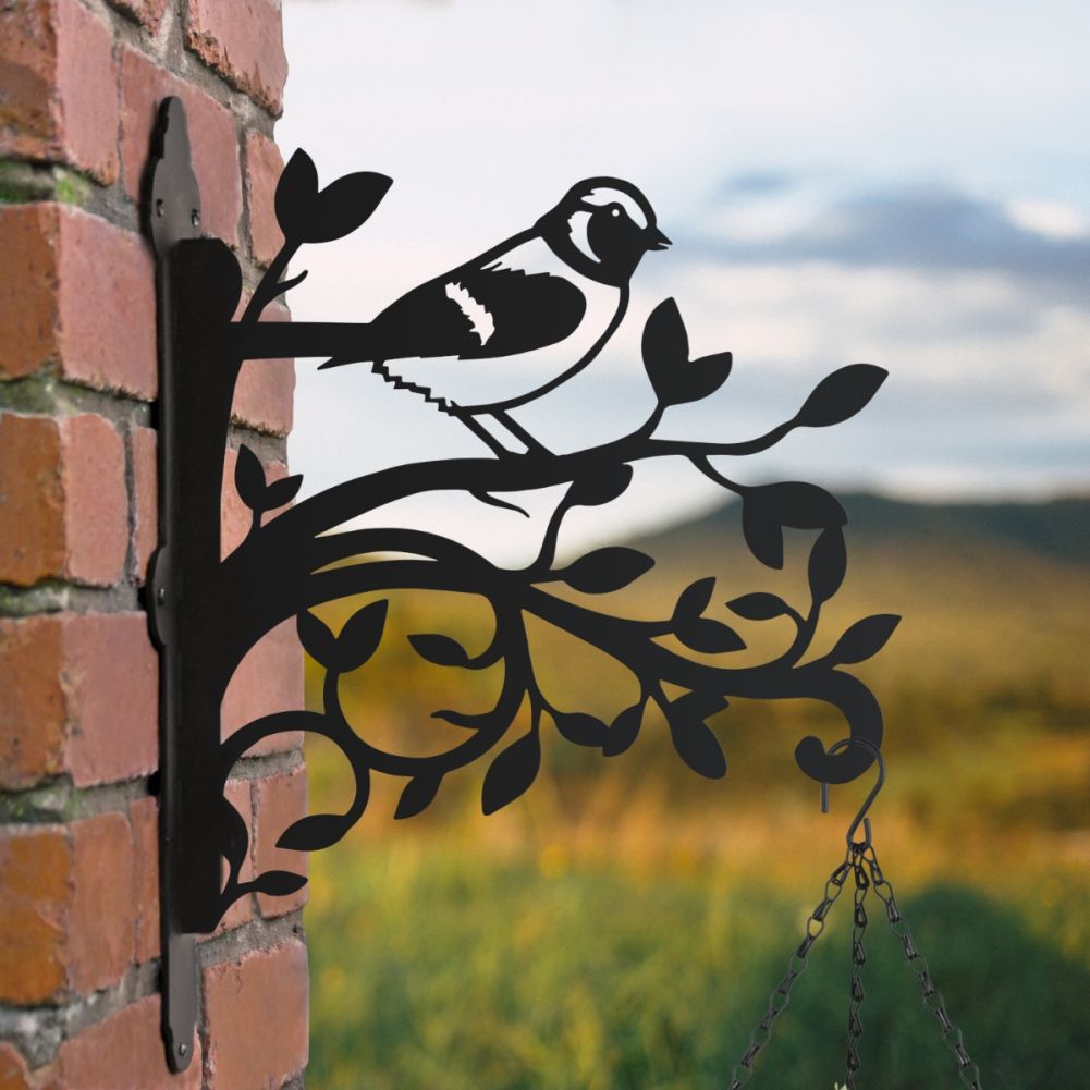 Hanging Basket Bracket with Sparrow & Branches Motif