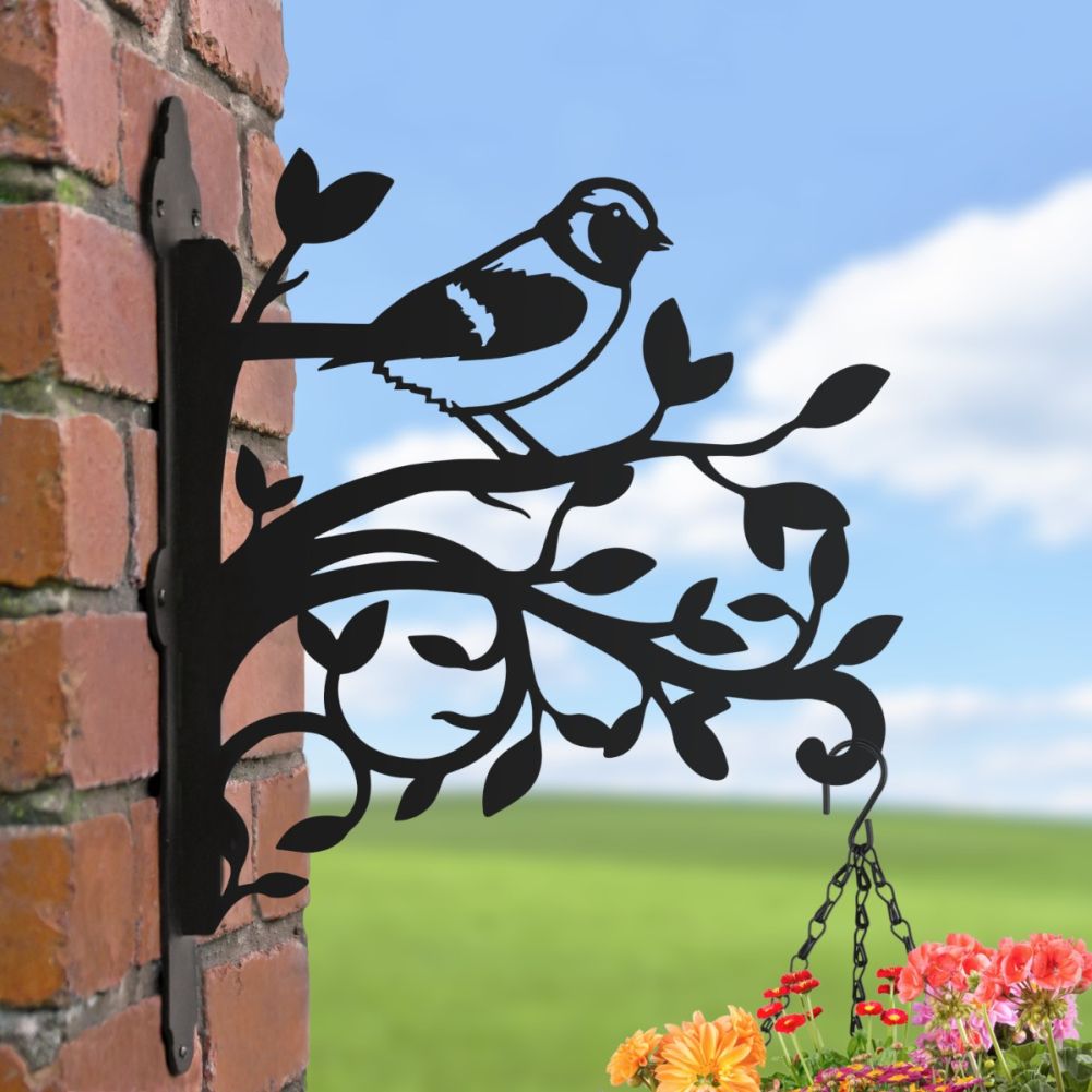 Sparrow & Branches Iron Hanging Basket Bracket