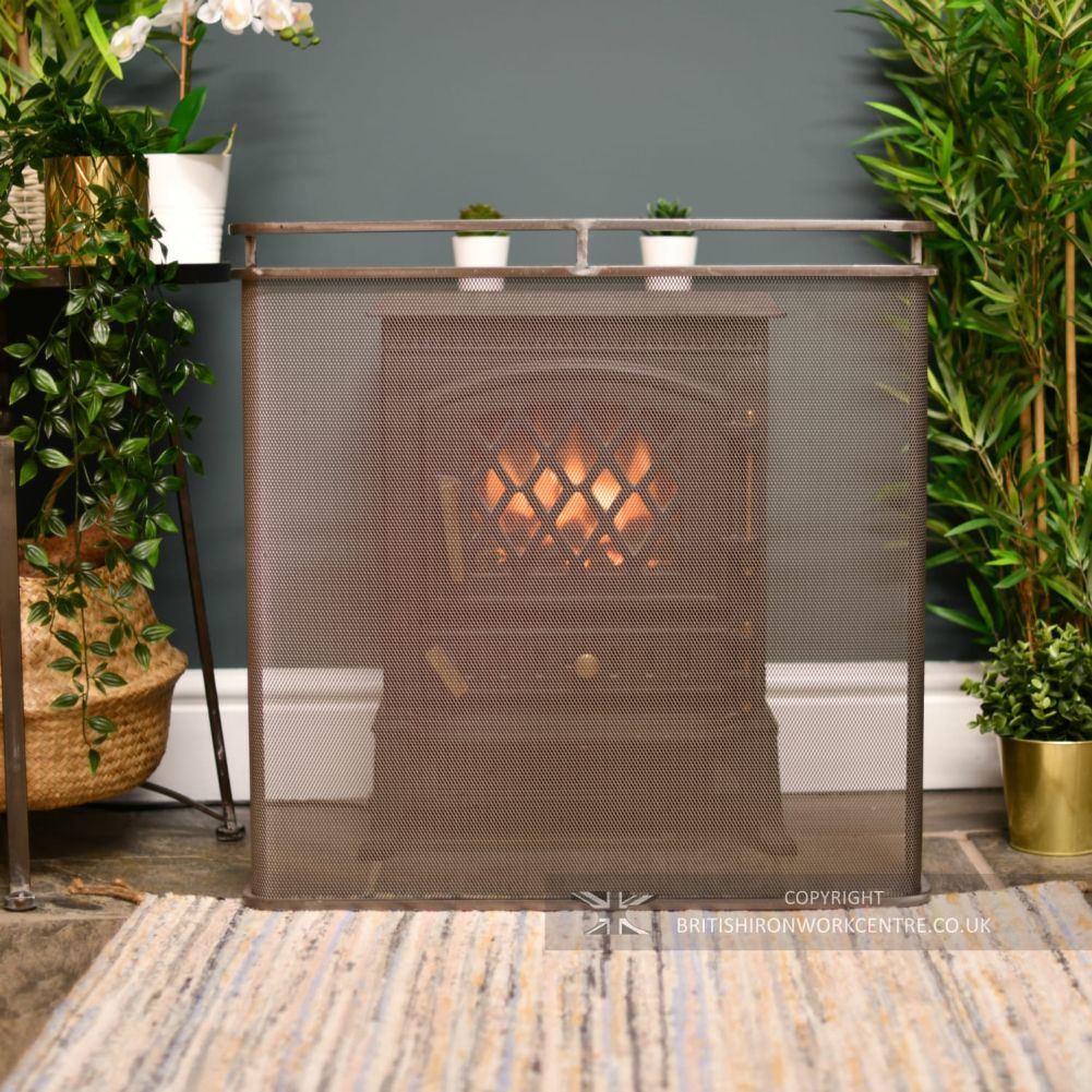 Stainless Steel Single Pane Curved Fire Guard
