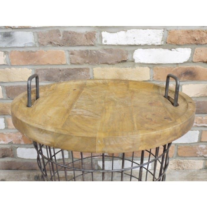 Metal Basket Side Table