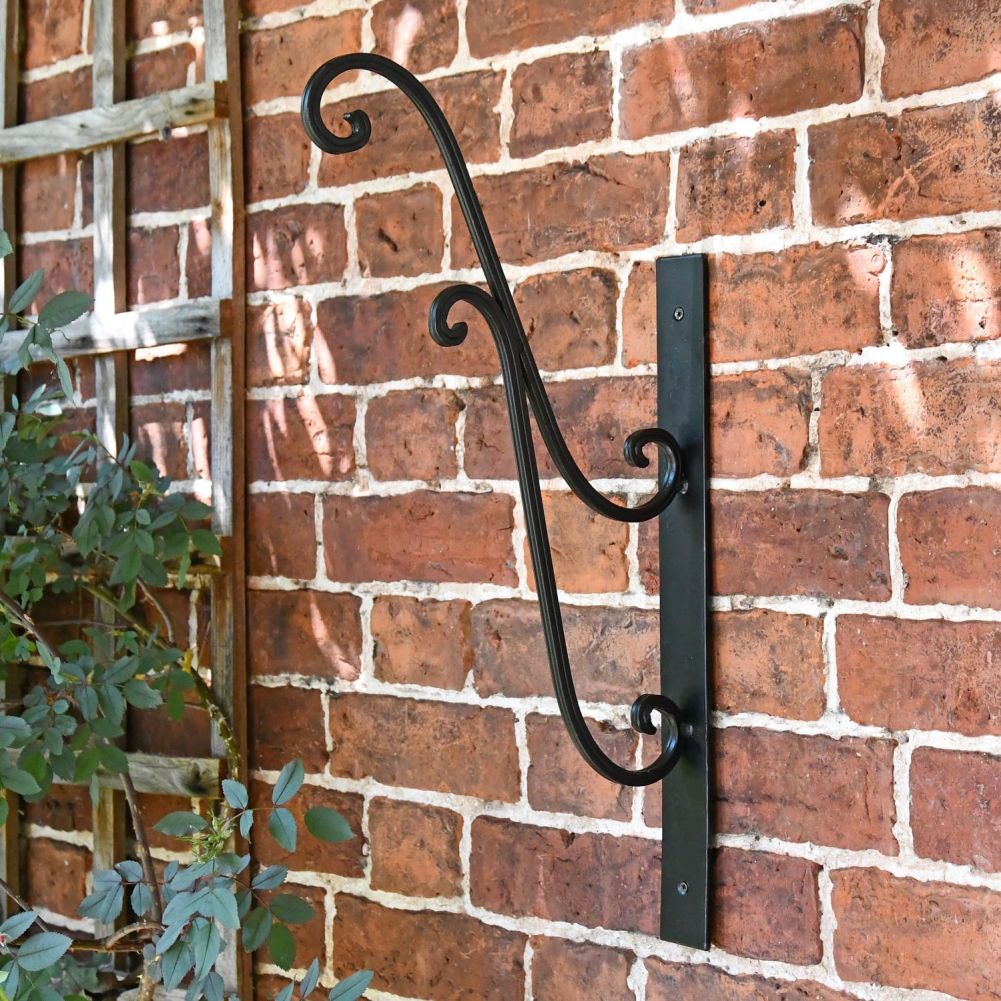 Ornate Black Hanging Basket Bracket