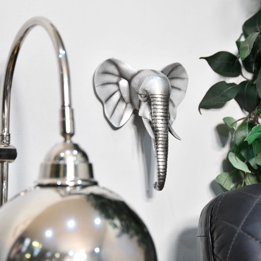 Silver Elephant Wall Art in Situ 
