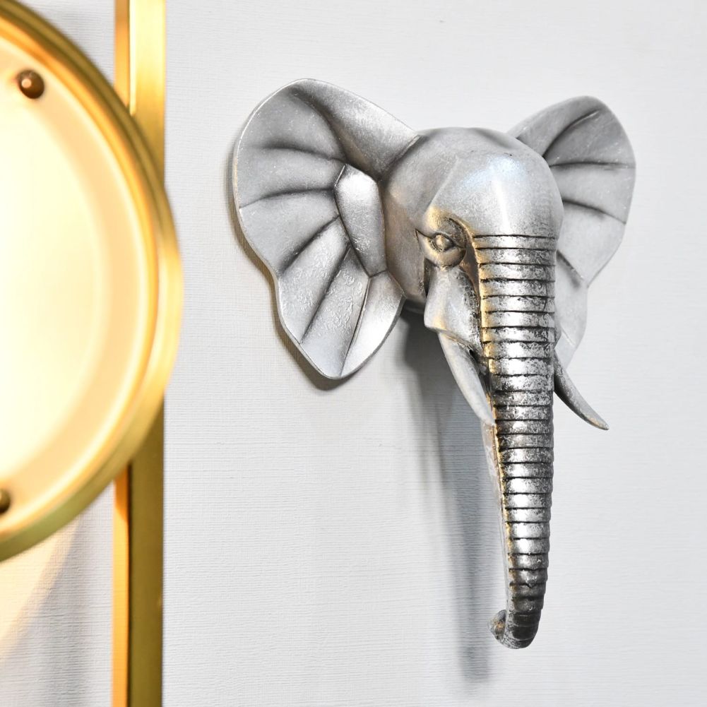 Silver Elephant Wall Art in Situ 