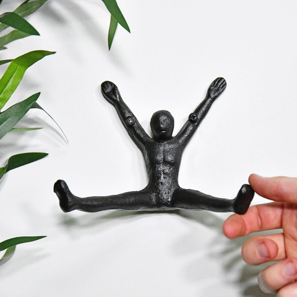 'Legs Extended' Coat Hook in Cast Iron 