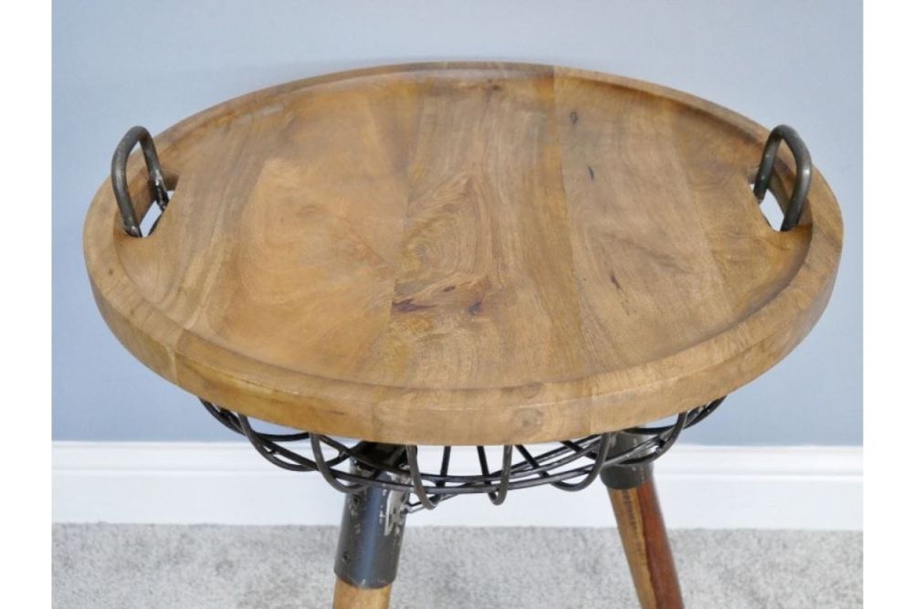 Industrial Basket Side Table - Top 