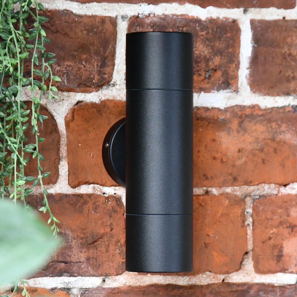 Black Spotlight Cylinder Wall Light Left Side View
