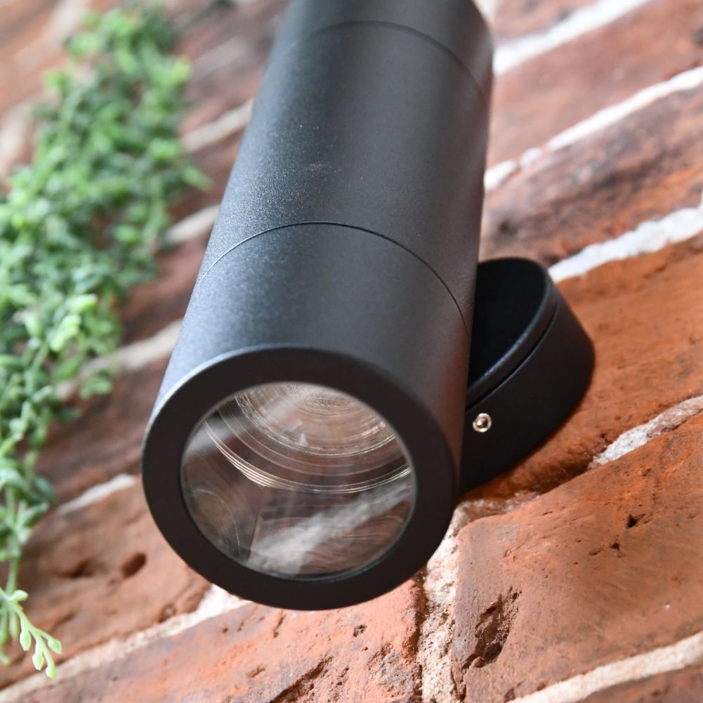 Black Spotlight Cylinder Wall Light Close Up