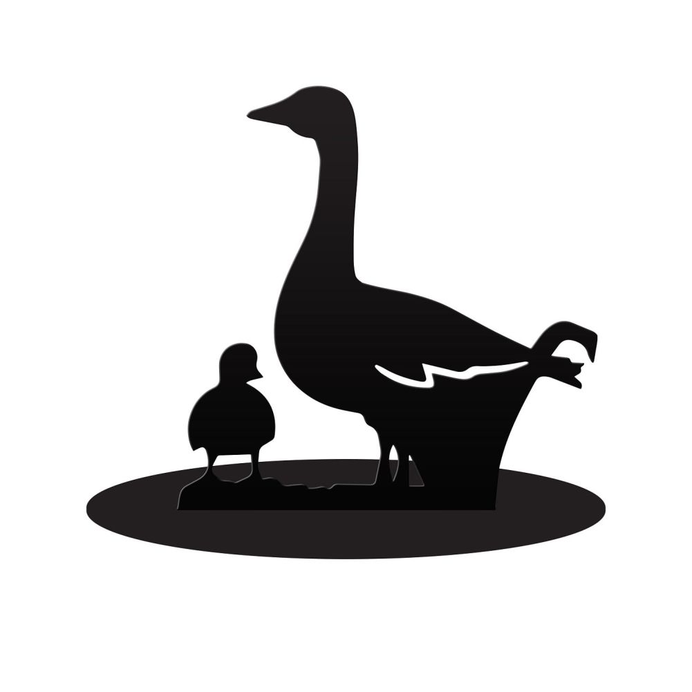 Duck & Duckling Door Stop on white 