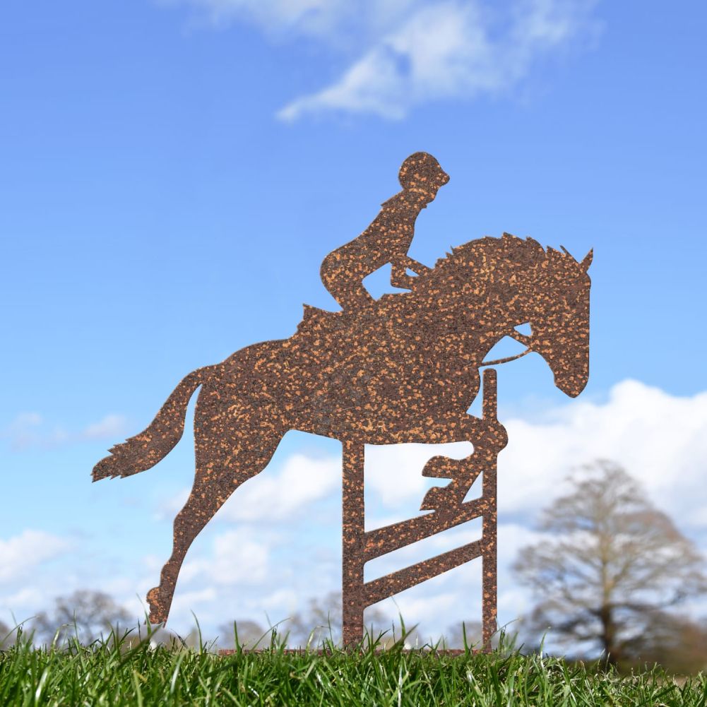 Show Jumping Horse Rustic Silhouette