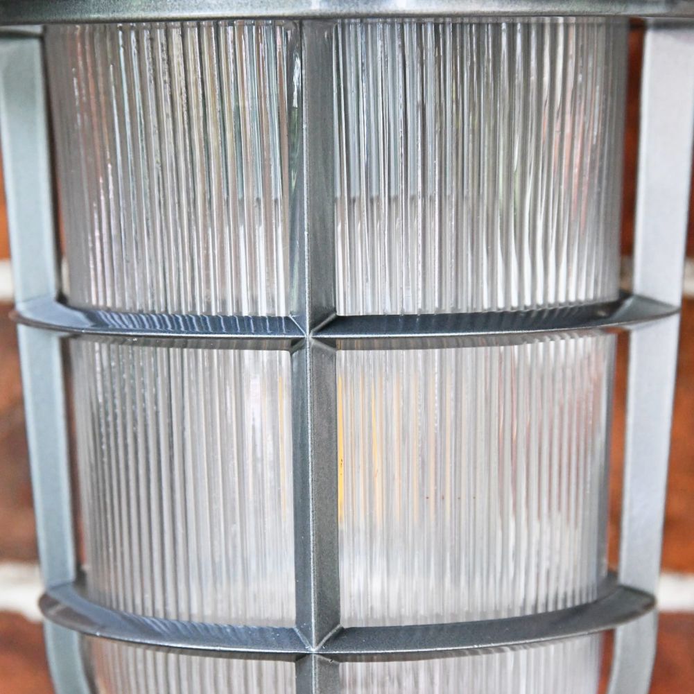 Close up of lantern framework with texture glass
