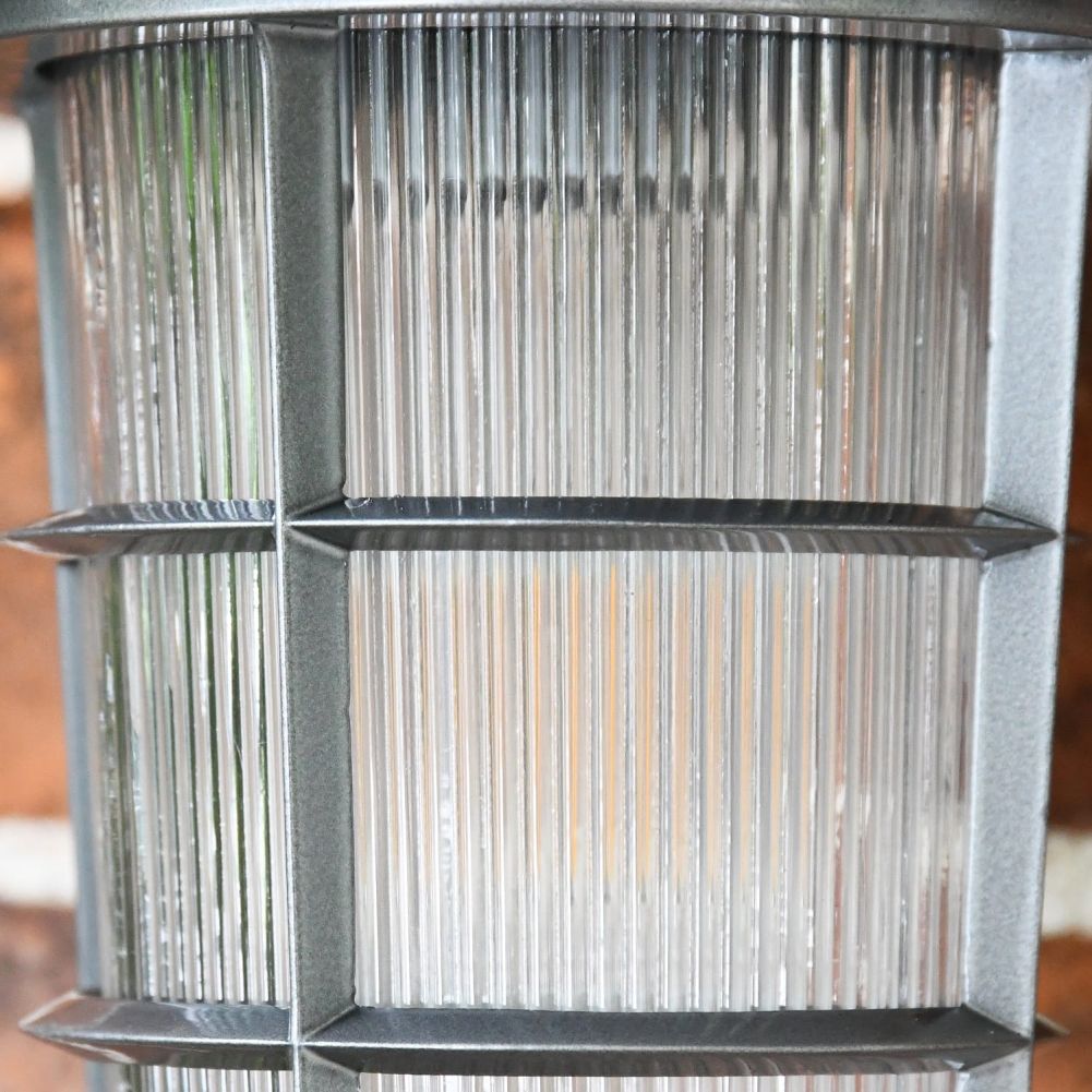 Close up of ribbed textured panes