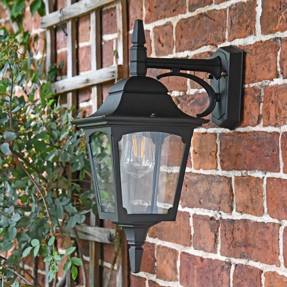Stockbridge Large Black Wall Lantern in full