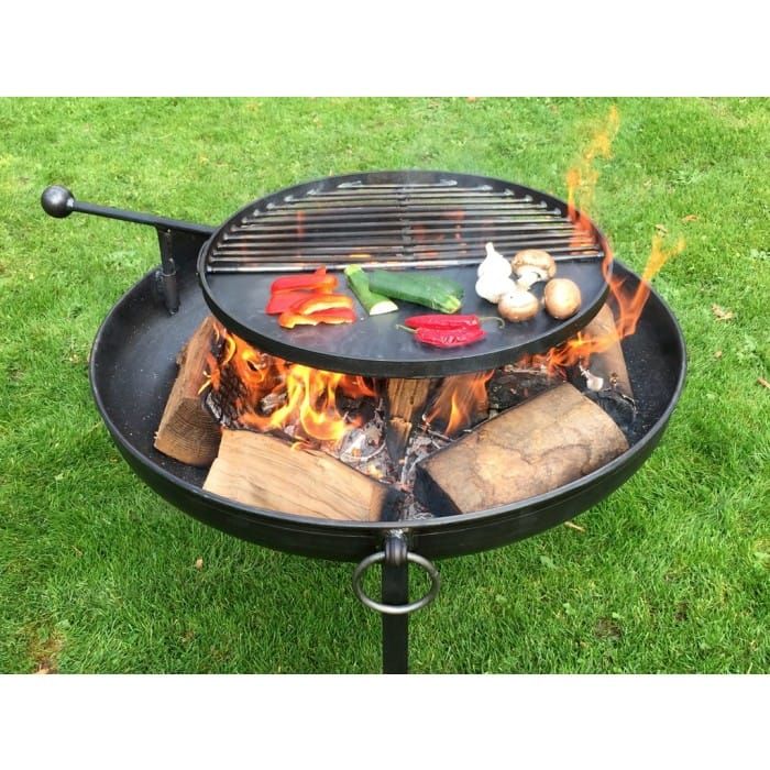 Traditional Simple Kadia Fire Bowls with Swing Grill - Food Cooking