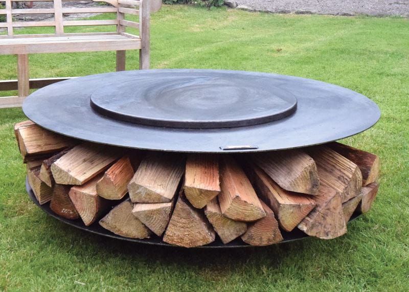 Classic Ring BBQ Fire Pit with Log Store and Swing Arm Grill