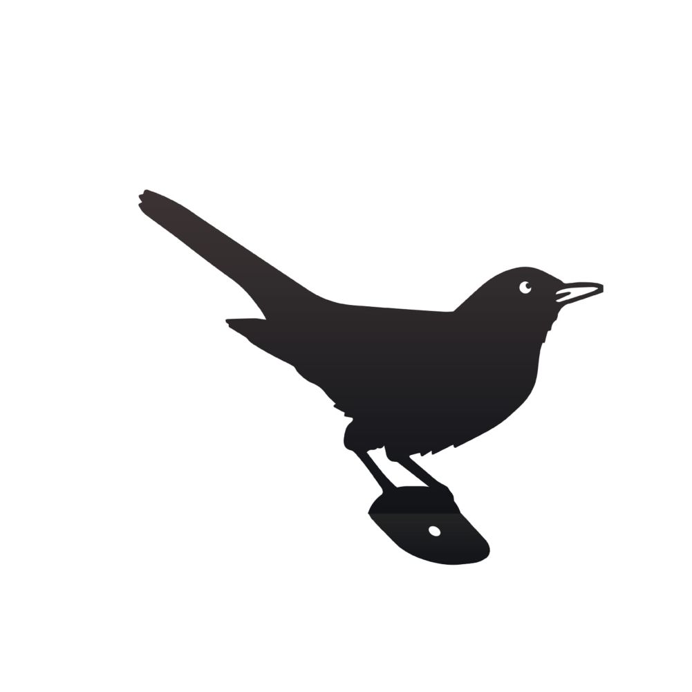 Blackbird Fence Topper On a White Background