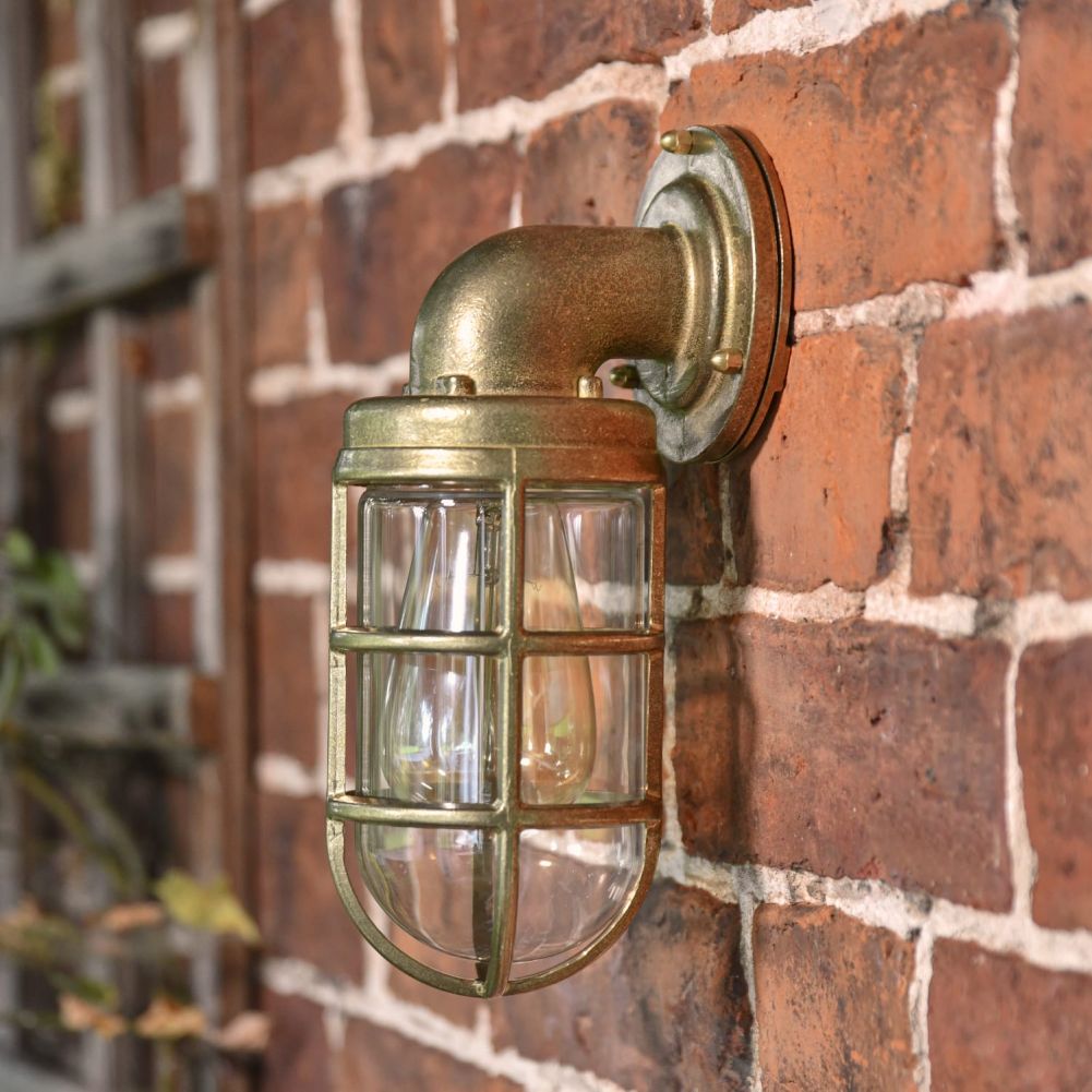Nautical Brass Wall Light Side View