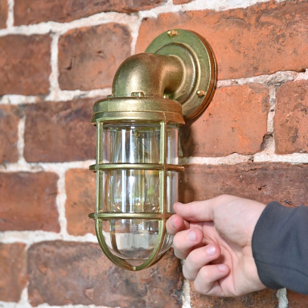 Nautical Brass Wall Light Scale View