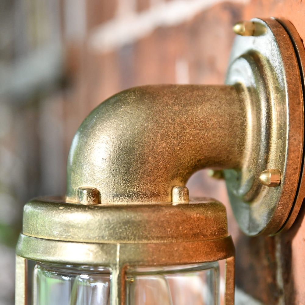 Nautical Brass Wall Light Close Top Detail