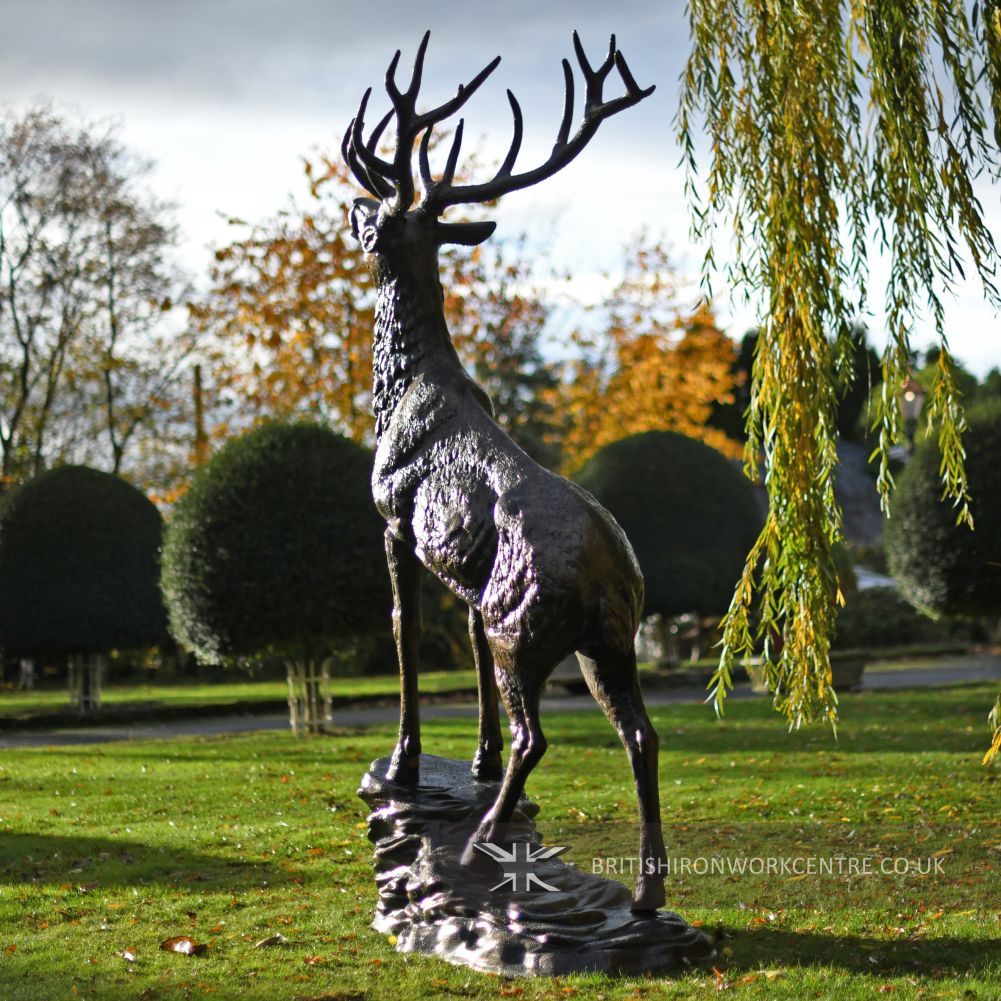 Cast Aluminium Highland Stag Garden Sculpture Back