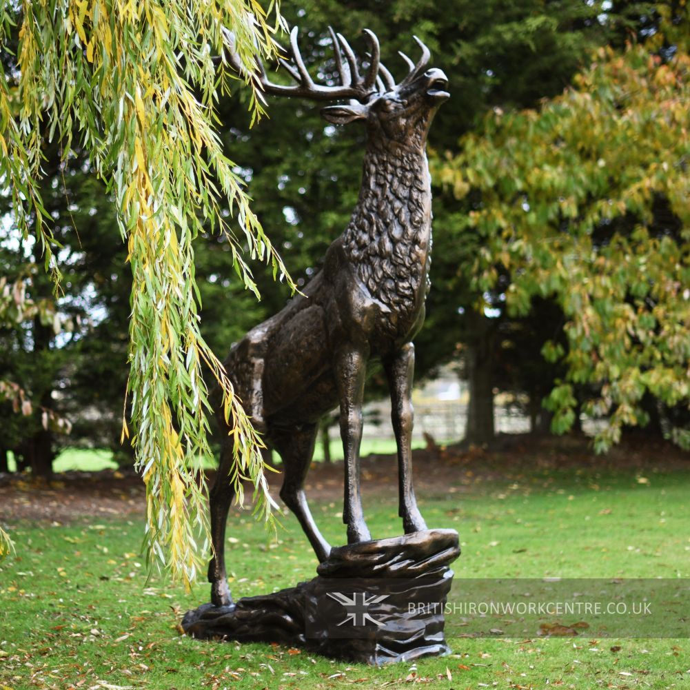 Cast Aluminium Highland Stag Garden Sculpture Front