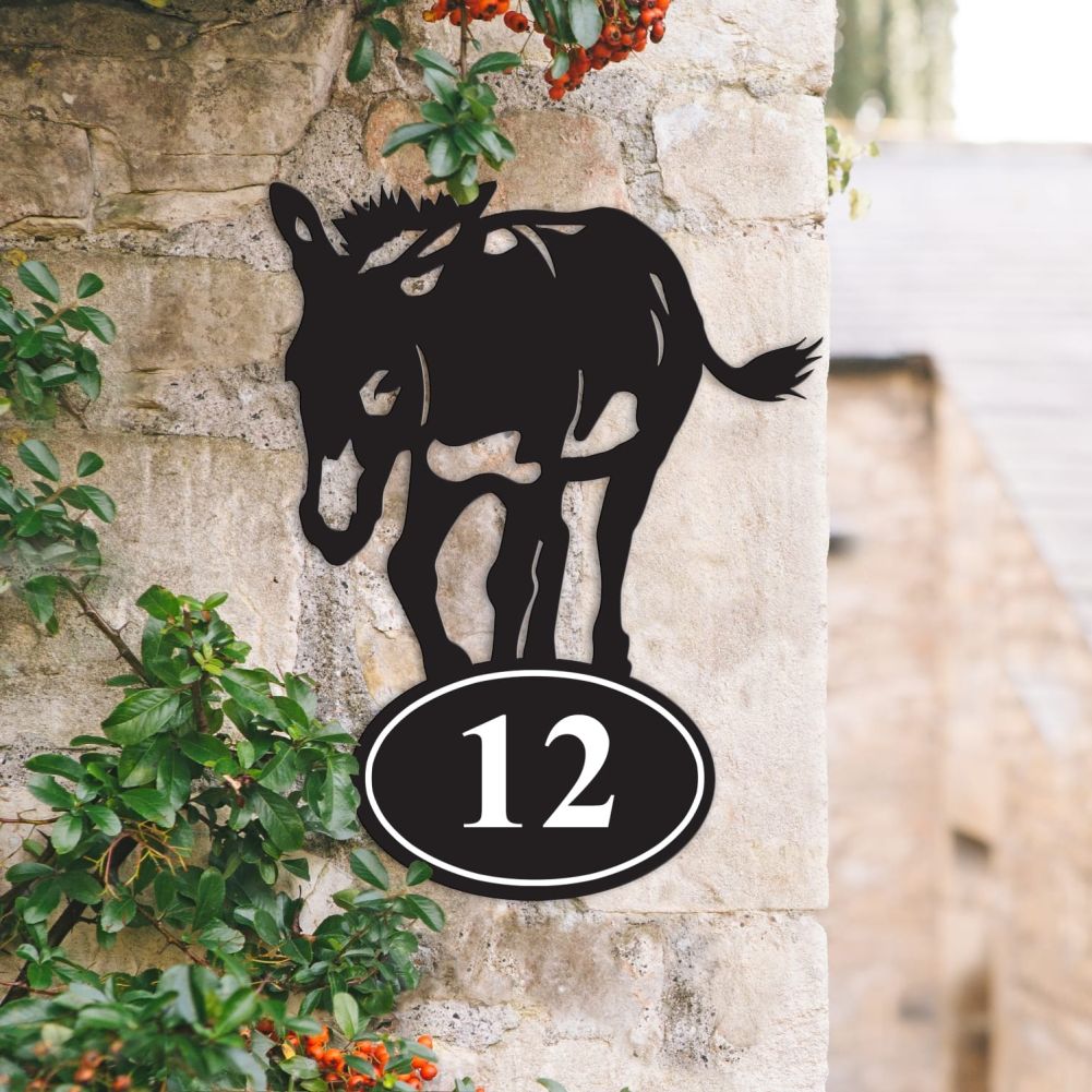 Donkey Iron House Number Sign In Situ