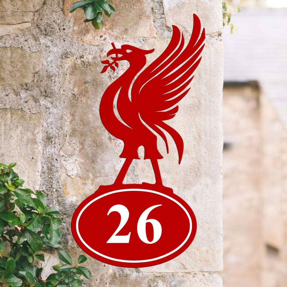 Liver Bird Iron House Number Sign