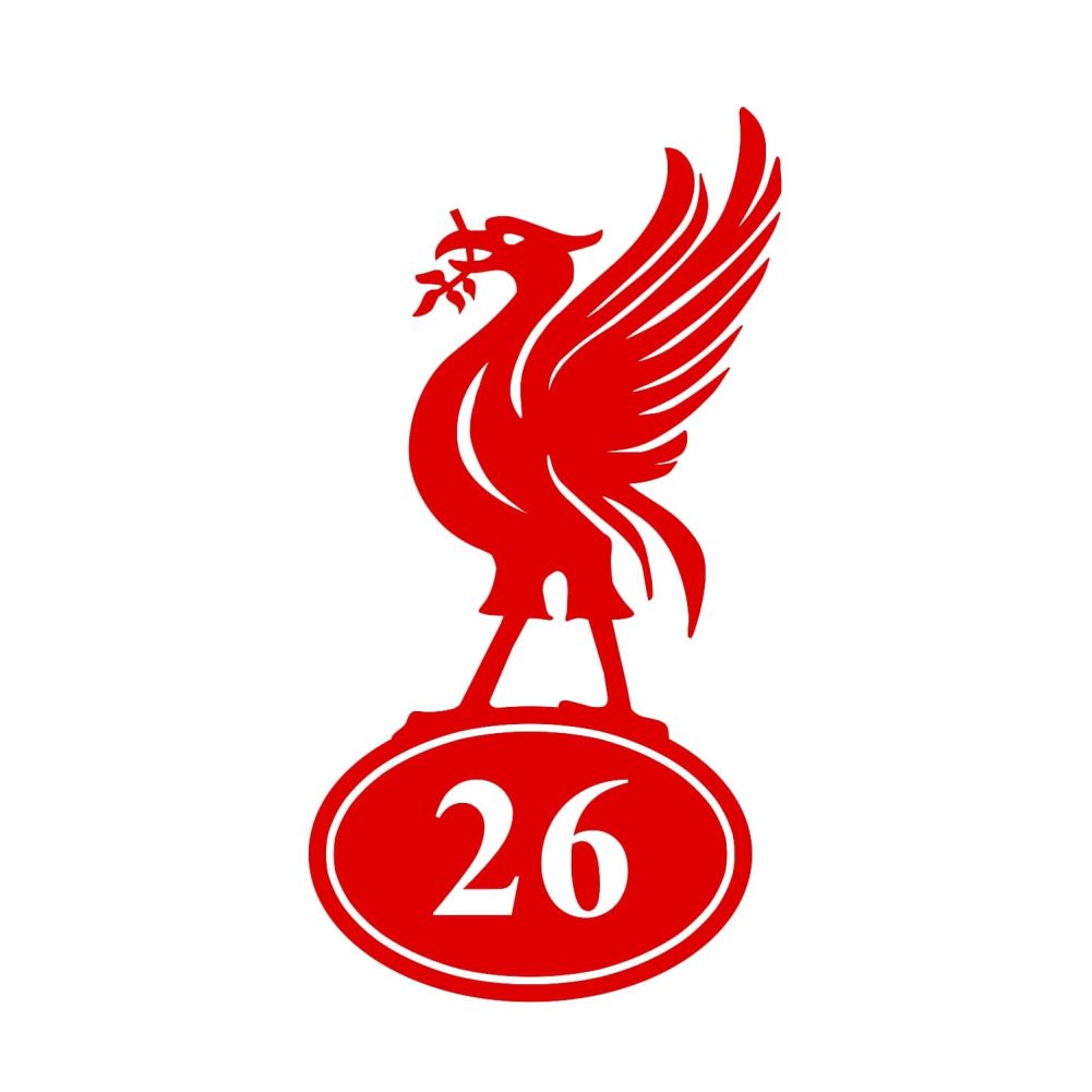 Liver Bird Iron House Number Sign On a White Background