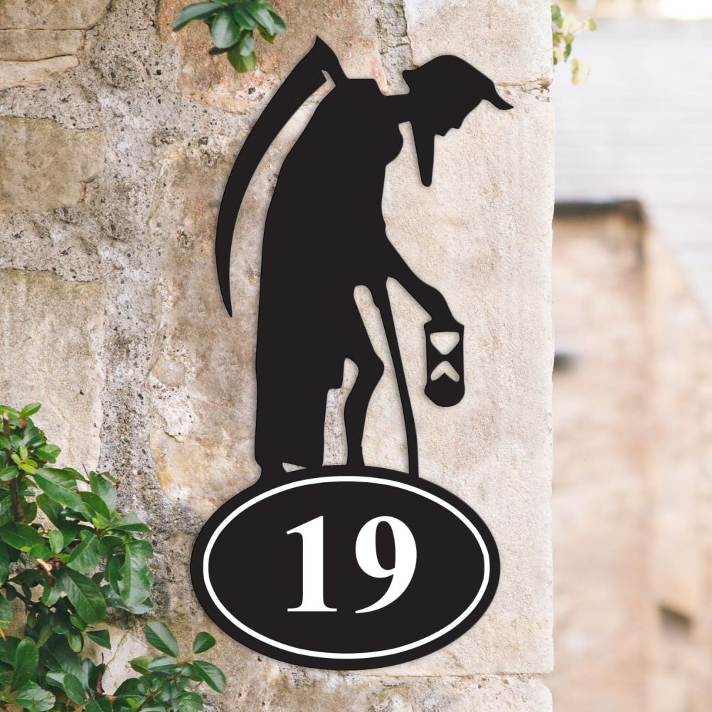 Old Father Time Iron Number Sign