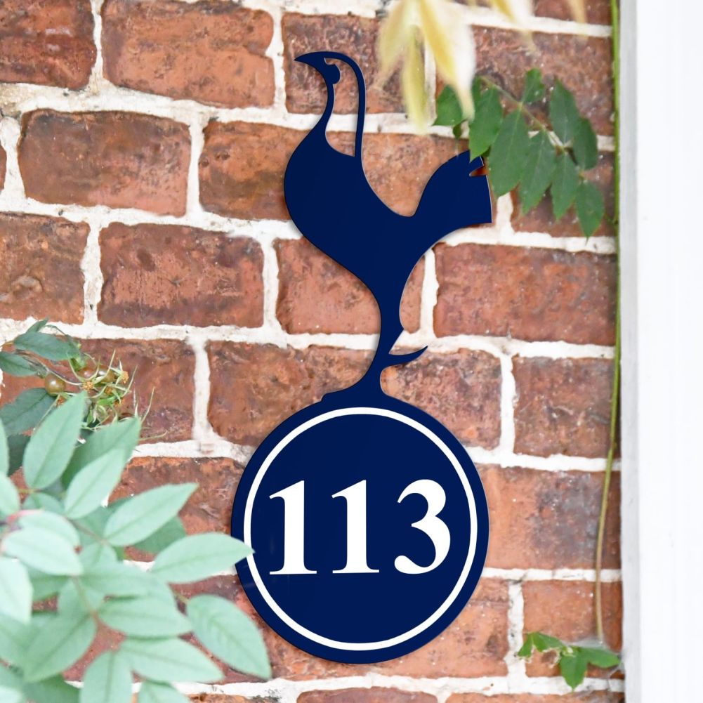 Contemporary Cockerel Iron House Number Sign On a Brick Wall