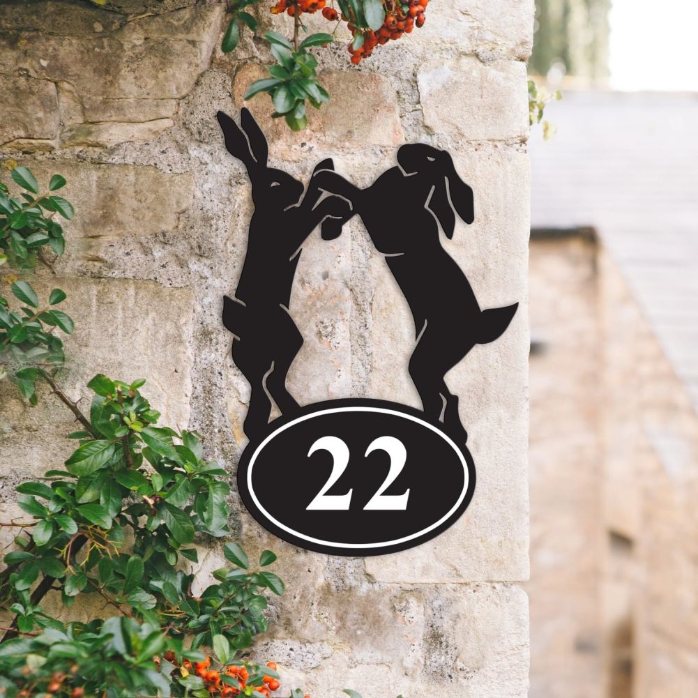 Boxing Hares Iron House Number Signs In Situ