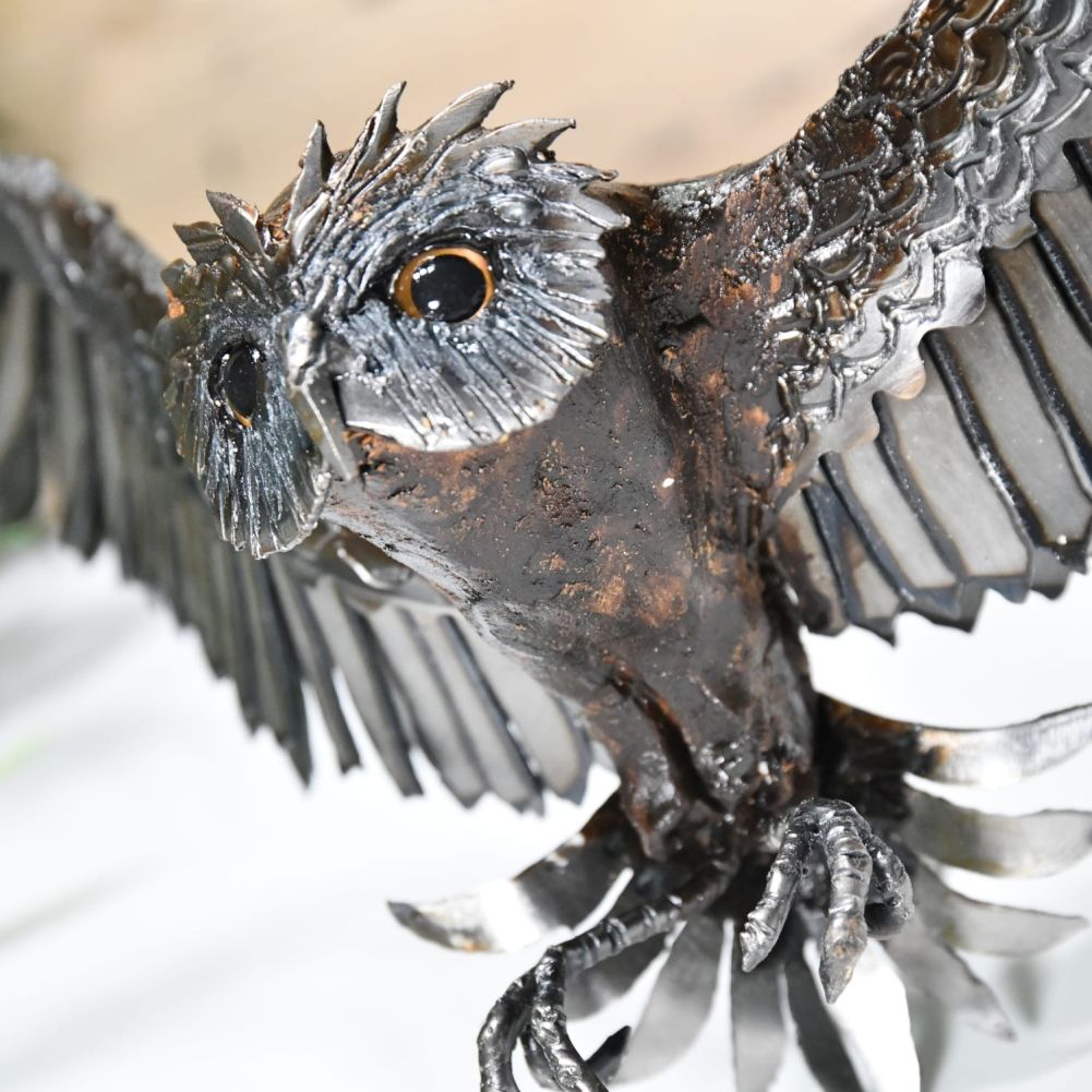 Artist Piece - Wall Mounted Owl Sculpture body detail