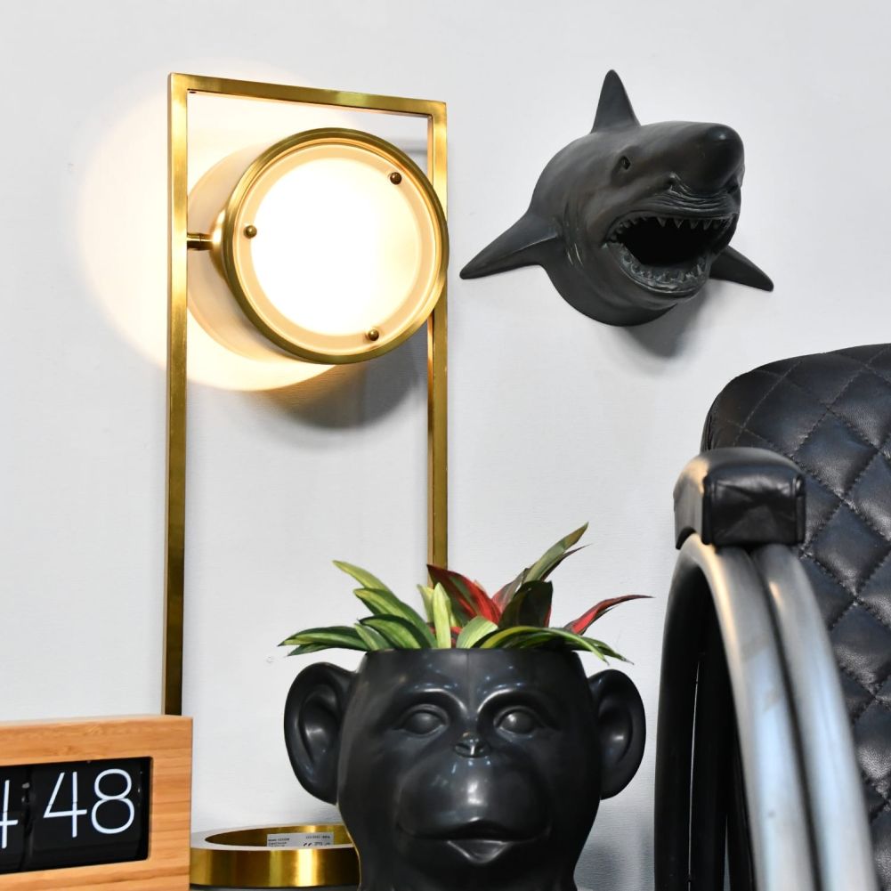 Shark Head Wall Art In a Living Room