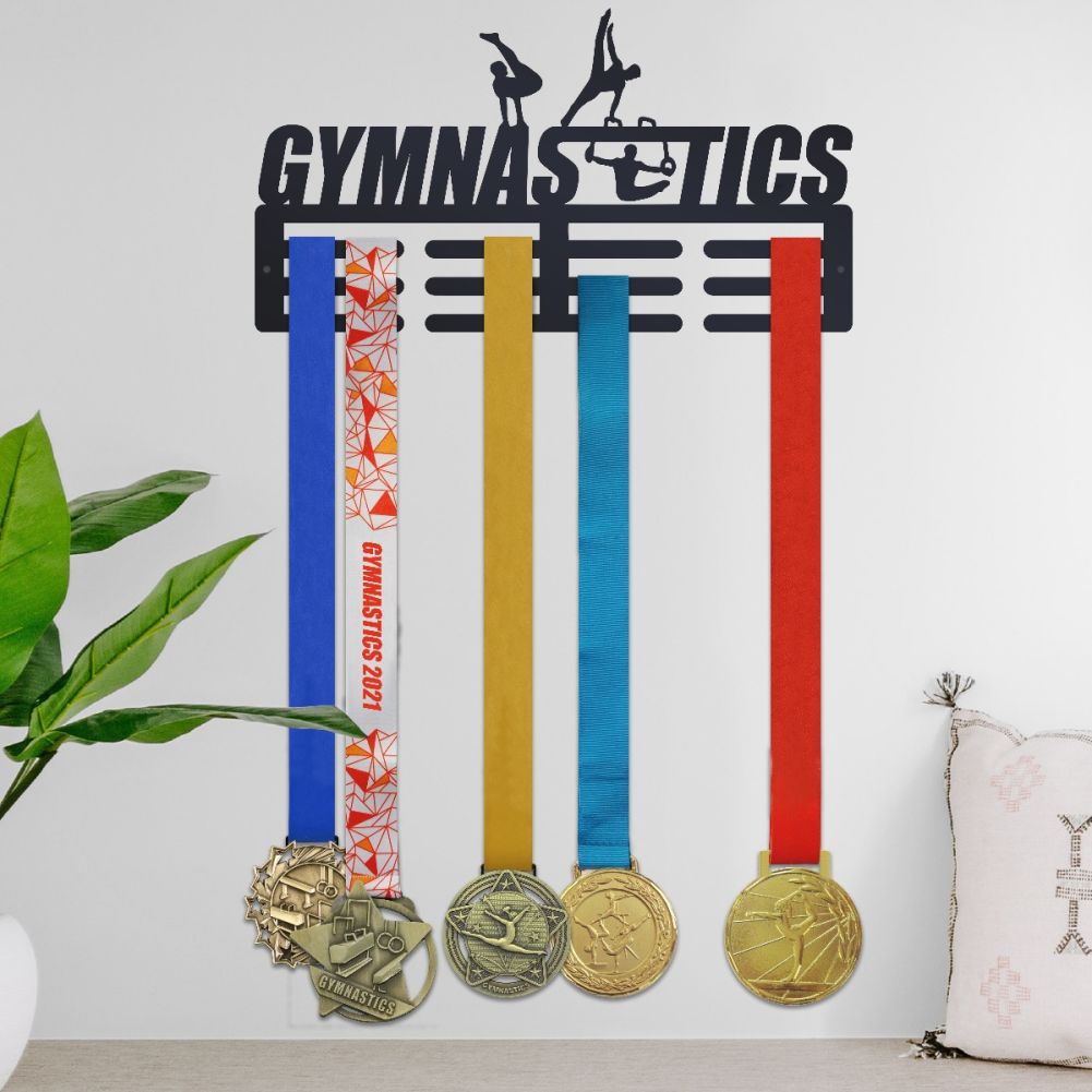 Black Steel Medal Holder for Male Gymnasts 