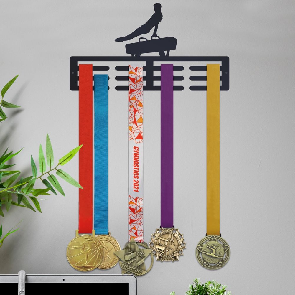 Pommel Horse Sports Medal Holder with medals on 