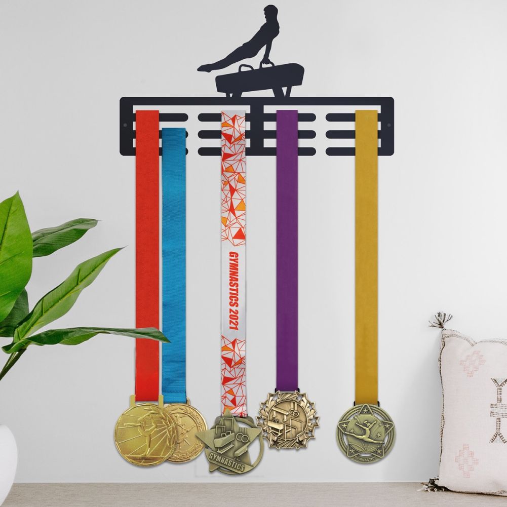 Pommel Horse Sports Medal Holder with medals on 