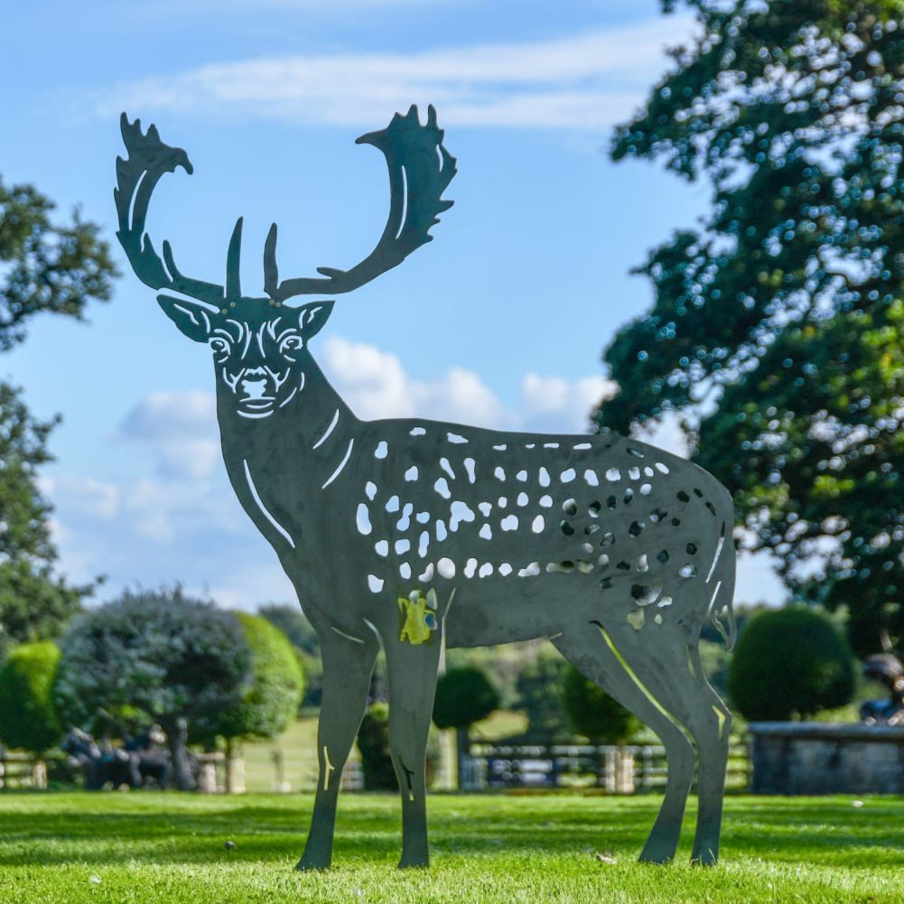 Metal Fallow Stag Silhouette in situ