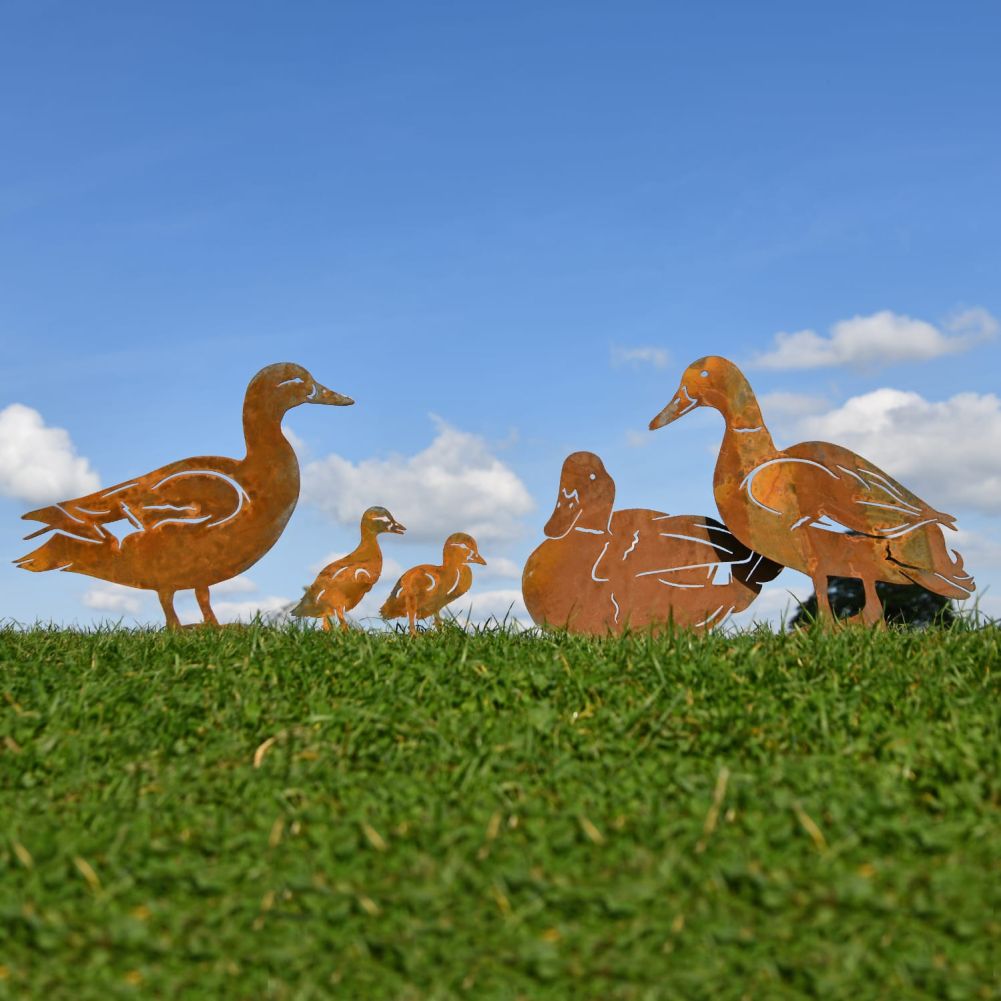 Family of Duck Rustic Iron Silhouettes