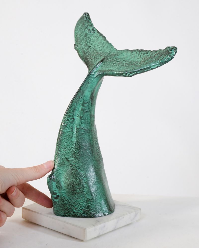 Scale Of The 'Verdigris Fluke' Interior Whale Ornament