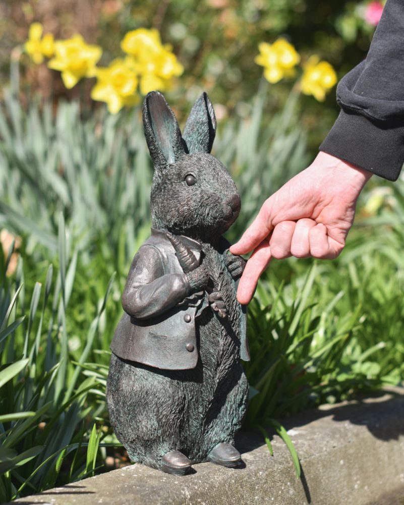 Scale Of Verdigris 'Mr Rabbit' Resin Garden Sculpture