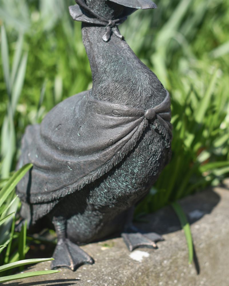 Close Up Of The Resin Duck Garden Sculpture 