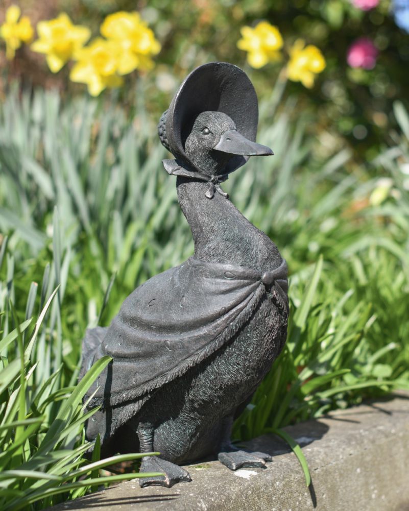 Verdigris 'Mrs Puddleduck' Sculpture 