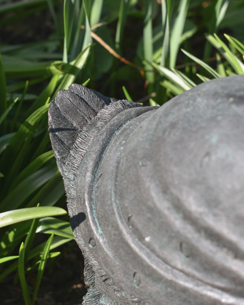 Verdigris 'Mrs Puddleduck' Resin Garden Sculpture Tail